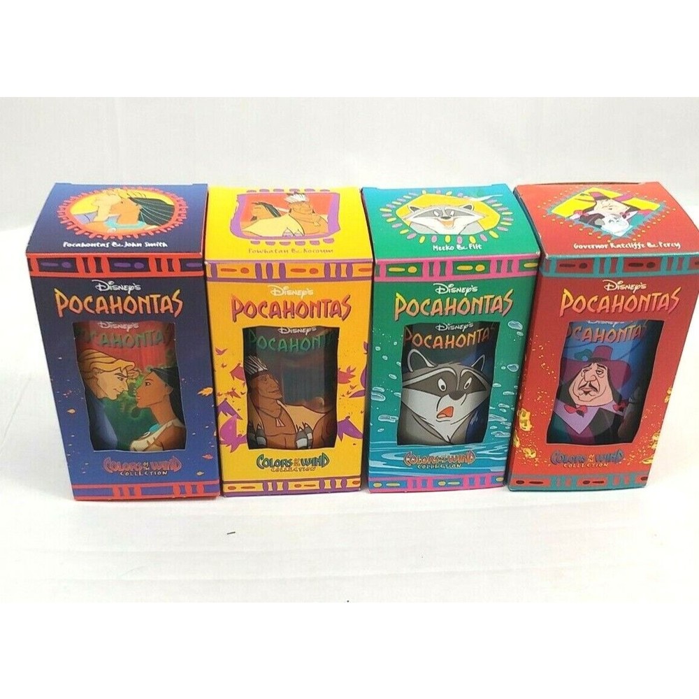 1994 Burger King Disney Pocahantas Collectible Cup Set Of 4 Colors Of The Wind - Picture 1 of 7